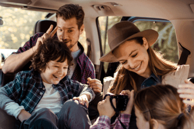 Rodzinna podczas wycieczki