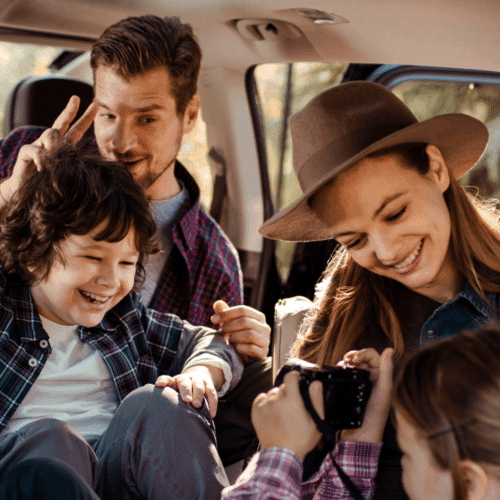 Rodzinna podczas wycieczki