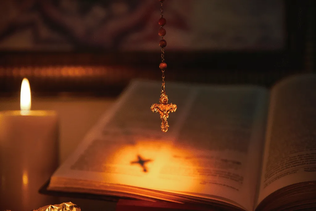 Różaniec, Pismo Święte i świeca