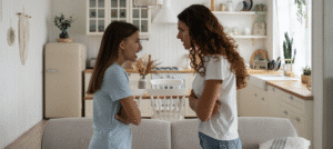 Bunt nastolatka. Kłótnia mamy z córką.