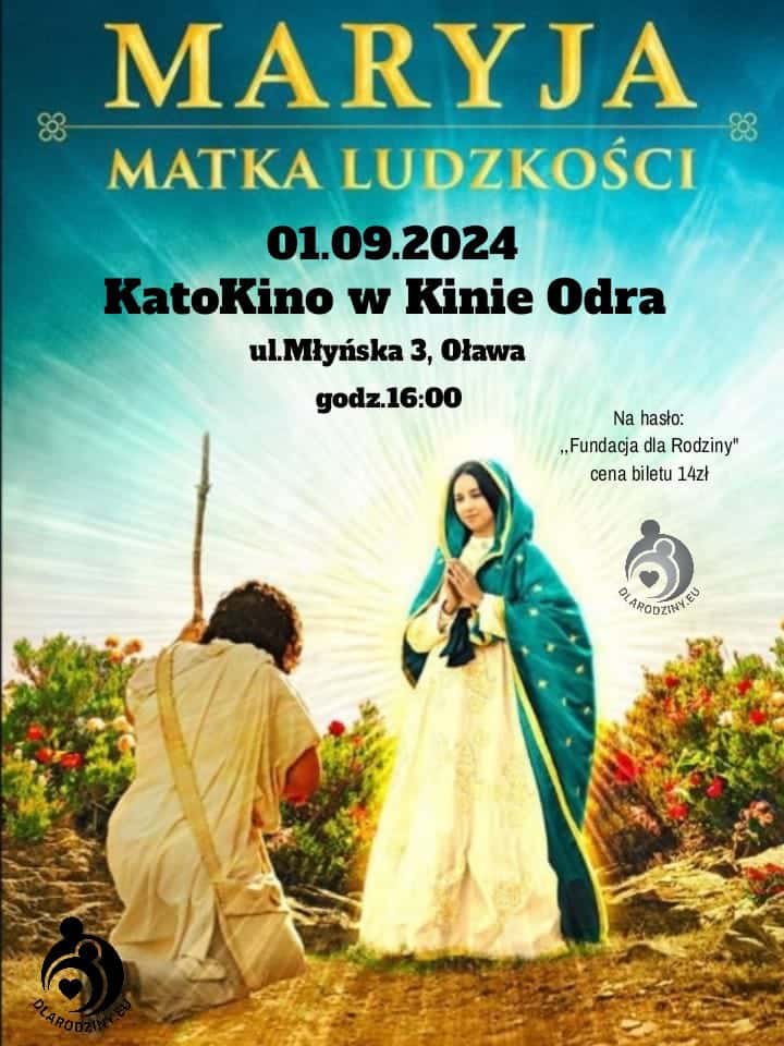 Plakat filmu Maryja, Matka Ludzkości w Kinie Odra, 1.09.2024, Oława, godz. 16:00. Bilety 14 zł.
