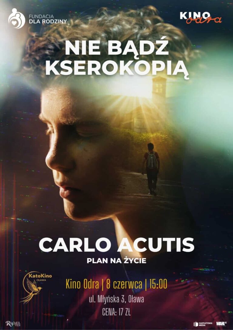 Plakat filmu Carlo Acutis: Plan na życie w kinie Odra, 8 czerwca, godz. 15:00, Oława. Cena: 17 zł.