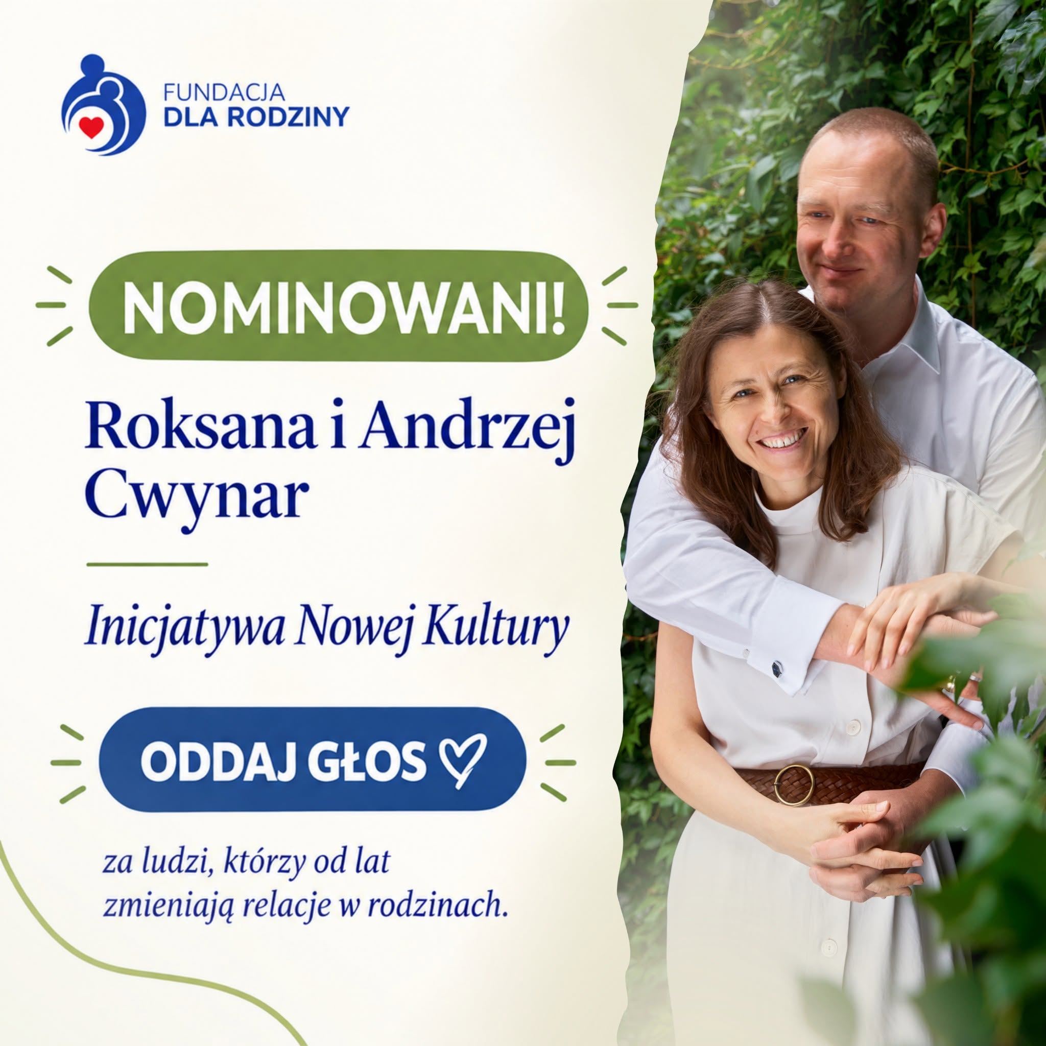 Nominowani Roksana i Andrzej Cwynar — oddaj głos w plebiscycie Człowiek Nowej Kultury